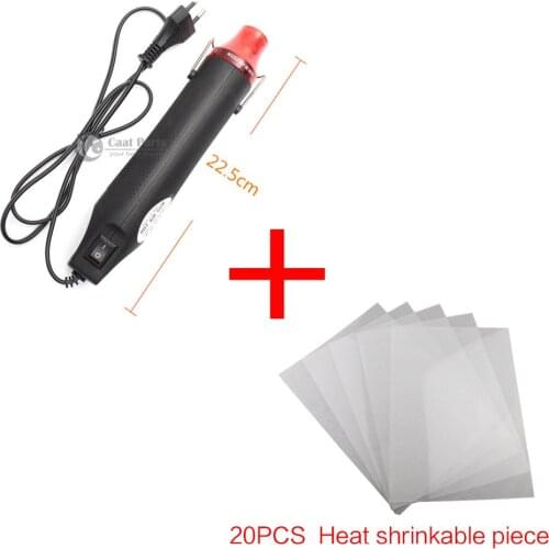 21Pcs/Lot 1PC 220V Heat Gun and 20PCS 280*200mm White polished Heat shrink Sheets, DIY Manual materials, Enthusiasts essential