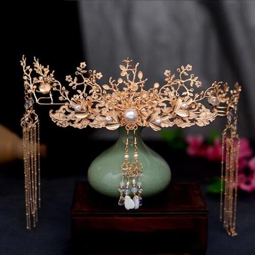 Handmade Traditional Chinese Hairpin Head Jewelry Bridal Headdress Headwear