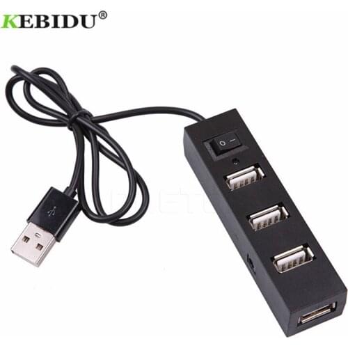 KEBIDU USB HUB USB 2.0 Hub 4 Port USB Splitter with On off Power Switch USB Hub for Macbook Pro PC Computer Tablet Multi USB Hub