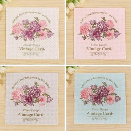 Vintage paper napkin tissue printed flower patterned handkerchief decoupage wedding birthday party home hotel cafe decor cup mat