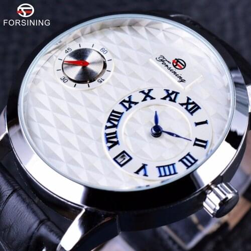 Winner Men Watch Top Brand Luxury Male Automatic Watch Fashion Casual Design Small Second Dial Display Calendar Genuine Leather