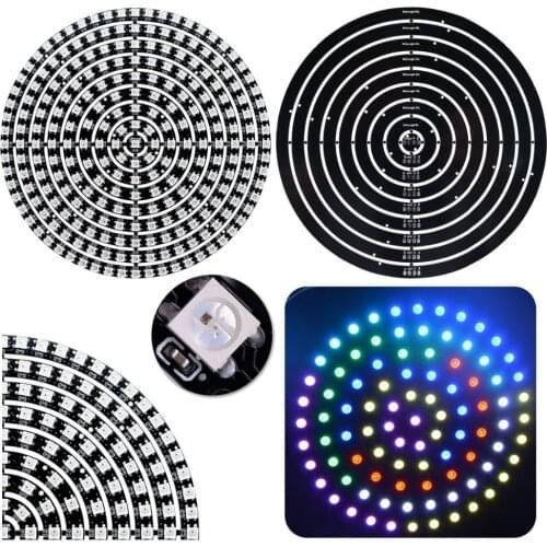 WS2812B SK6812 RGB RGBW Ring 93 241 Leds Ring 5050 RGB+Warm White/RGB+White LED Ring Light with Integrated Driver Black PCB DC5V