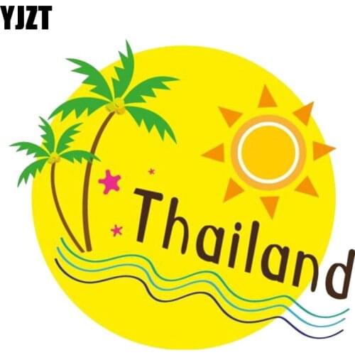 YJZT 12.4CM*11.2CM Cute Thailand Travel Decal PVC Motorcycle Car Sticker 11-00257