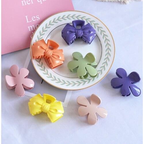 Vintage Claw Clip Hair Clips for Hair Colorful Candy Colors Bow Knot Acrylic Hair Clip Women Crab for Hair Girl Hair Accessories