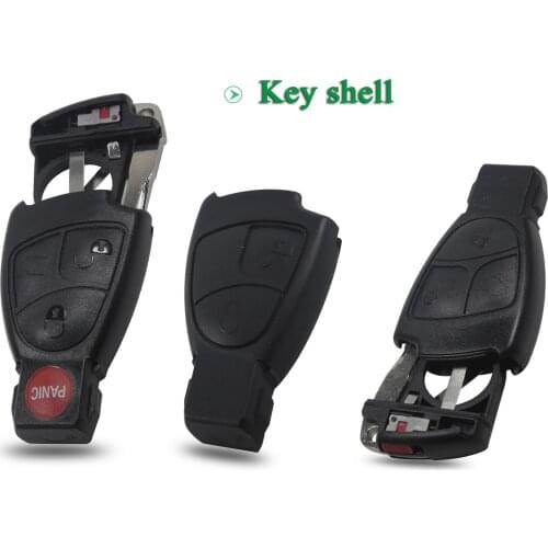 Bilchave 10pcs For Mercedes Benz MB C E ML S SL SLK CLK AMG Fob 2/3/4 Buttons Remote Car Key Case Fob Shell Replacement