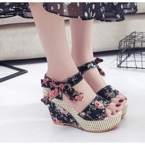 New Arrival Ladies Shoes Women Sandals Summer Open Toe Fish Head Fashion Platform High Heels Wedge Sandals Female Shoes Women