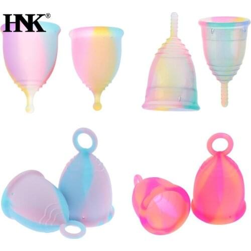 1PCS Colorful Women Cup Medical Grade Silicone Menstrual Cup Feminine Hygiene menstrual Lady Cup Health Care Period Cup