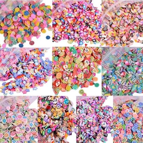 1000Pcs/Pack 3D Polymer Slices DIY Nail Art Slime Supplies Charms Slime Making Kit Decoration Arts Crafts