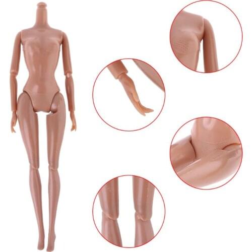 12 Jointed DIY Movable Chocolate Naked Doll Body Doll House DIY Body Without Head Doll Accessories Birthday Gift Toy