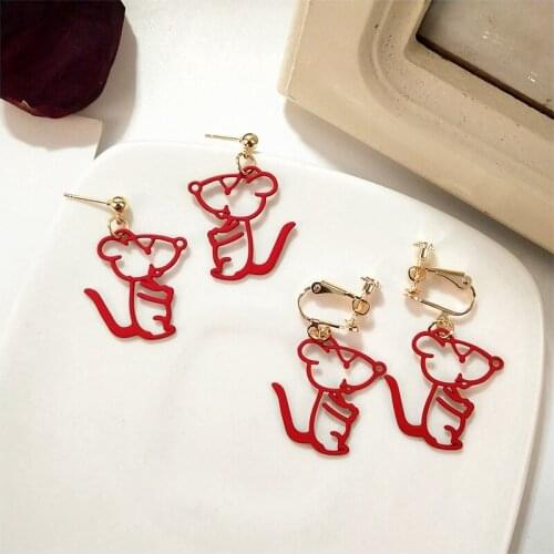 New Mouse Earrings Long Dangle Earrings Big Drop Earings for Women Jewelry