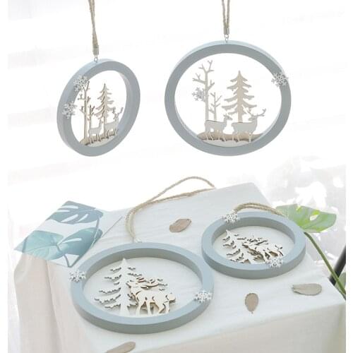 2018 New Minimalist Hanging Wooden Nordic Style Elk Wall Jewelry Three-dimensional Home Bedroom Living Room Decoration-60219