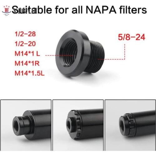 5/8-24 To 1/2-20 To M14 Car Fuel Filter Barrel Thread Adapter For NAPA 4003 WIX