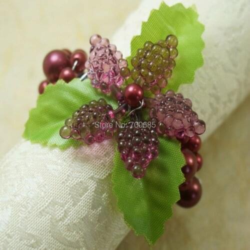 Acrylic flower napkin ring,beads napkin holder for wedding