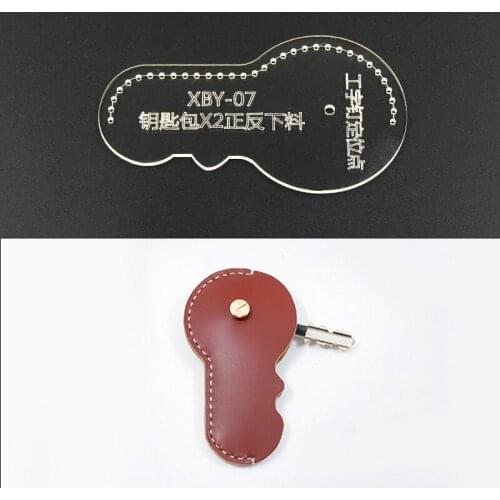 Acrylic Stencil 1Set Key case set Leather Template Model Handwork Leather Craft Sewing Pattern Tools