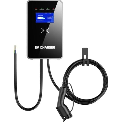 7kw Type2 Wallbox Screen Display LCD Home Swipe Card Start and Plug and Ac Ev Fast Charger Charging Station