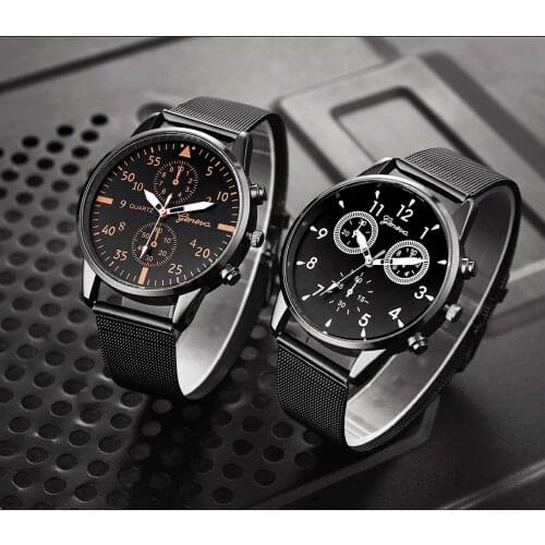 Watch Fashion Crystal Steel Strap Watch For Men Numerals Round Dial Men Quartz Wristwatches Montre Homme часы мужские наручные