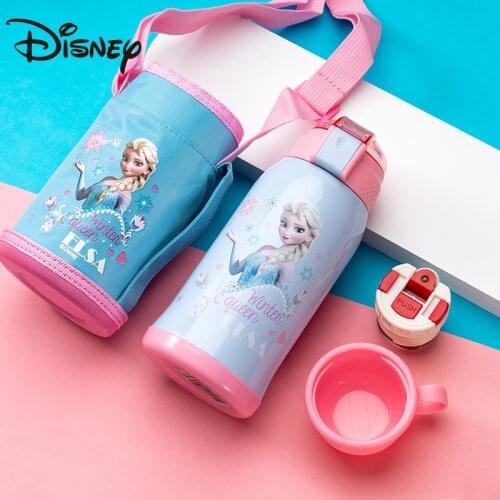 Disney Vacuum 316 Stainless Steel Childrens Hot Water Bottle Elsa Straw Cup Gift Box Vacuum Flasks & Thermoses