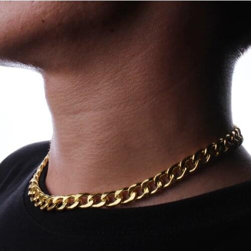 Karopel Ice Out Gold Color Long Chain Necklace Hip Hop Necklaces For Men Women Party Jewelry Collar 16/18/20/24inch Drop Shippin