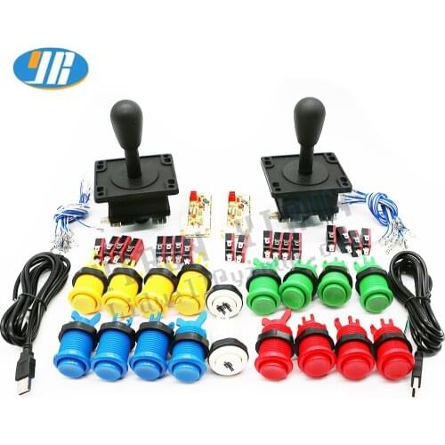 Diy Arcade Game Control Board Kit Bundle Set Including Happ Style Joystick Button Contoller Raspberry Pi/ PC USB Encoder Cable
