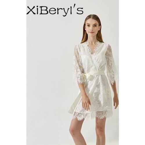 XiBeryls Beautiful France Lace Throughout The Robe With Lining Inside For Wedding Party