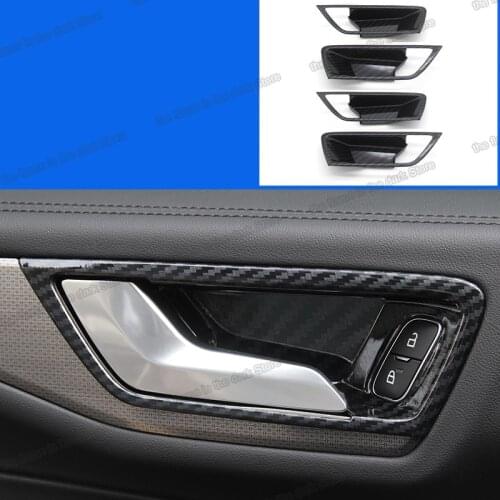 Lsrtw2017 Carbon Fiber Car Interior Door Handle Frame Sticker for Ford Kuga Escape 2019 2020 2021 Accessories Auto