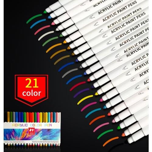 21/25 Color Permanent Acrylic Paint Marker Pens for Fabric Canvas ,metal and Ceramics,glass Durable Acrylic Pigment Pructs Paper