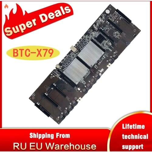 X79 Dual CPU Motherboard Miner Rig DDR3 8 PCI-E X16 Memory MSATA SSD Support 3060 GPU For Mining ETH ETC