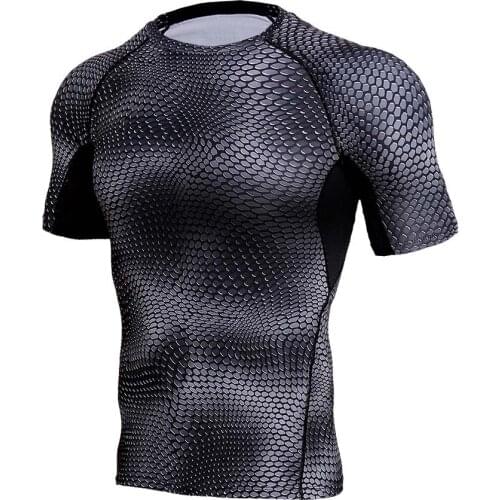 Compression Shirts Men 3D Printed Short Sleeve T-shirts Fitness Base Layer Tights T Shirt Mens Fitness Tops MMA Rashguard Tee