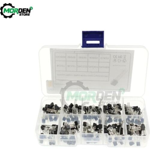 200Pcs 10 Value Transistor TO-92 Assortment Box Kit Transistors Triode Set
