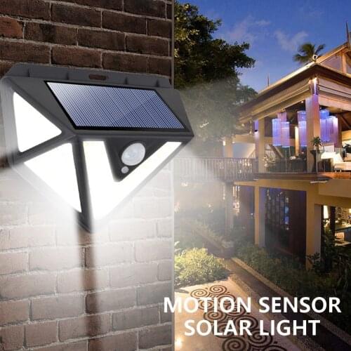 166 LED Solar Light Yard Path Lamp Porch Wall Light PIR Motion Sensor Waterproof Solar Power LED Waterproof Easy Installation