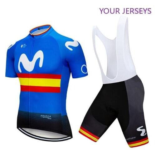 2020 Newest BLUE M Cycling Clothing Bike Jersey Quick Dry Mens Bicycle Clothes Summer Team Cycling Jerseys Gel Bike Shorts Set