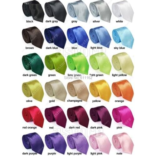 Gravatas de seda New Mens Skinny Solid Color Plain Satin Tie Necktie silk tie black and white necktie