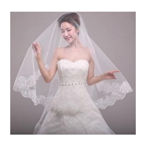 One Layer Veil Ivory/White Elegant Wedding Accessories Velos De Novia voile de mariee