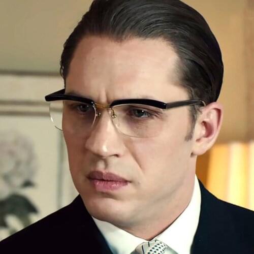 2021 Fashion Cool Tom Hardy Legend Style Mens Elegant Plain Glasses Casual Anti Blue Ray Half Frame Eyewear Frame Eyeglasses