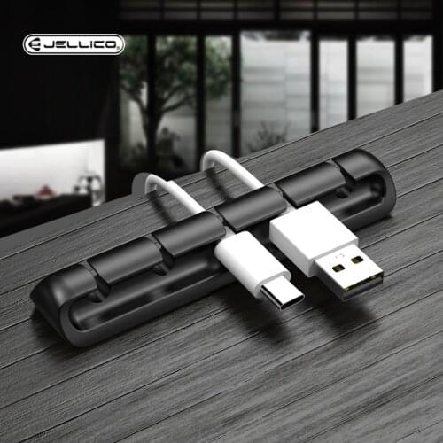 Jellico Cable Organizer Silicone USB Cable Winder Flexible Cable Management Clips For Mouse Headphone Earphone Cable Holder