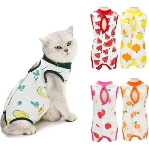 Cat Surgery Recovery Suit for Surgical Abdominal Wounds Pet Clothes E-Collar Alternative for Cats Dog After Sterilization Pajama