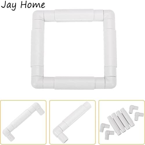 Plastic Square Embroidery Clip Frame Cross Stitch Hoop Stand Sewing Hoop Tools for DIY Craft Sewing Quilting Handhold Stand Lap