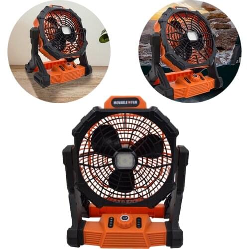 Travel Portable Camping Fan with LED Lamp Cooling Desk Table Fan USB Rechargeable Lightweight