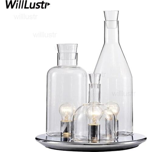 Replica ITRE Guido Rosati Bacco design 123 bottle table lamp fashion clear milk white glass desk light bedside sofa side hotel
