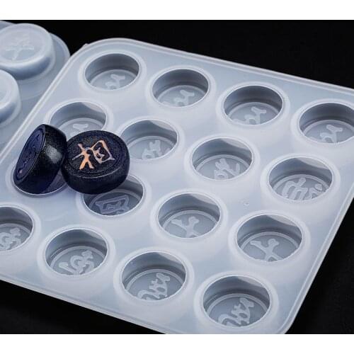 Diy Crystal Epoxy Chinese Chess Mold High Mirror Resin Crystal Model 2021 Creative New Chess Pieces