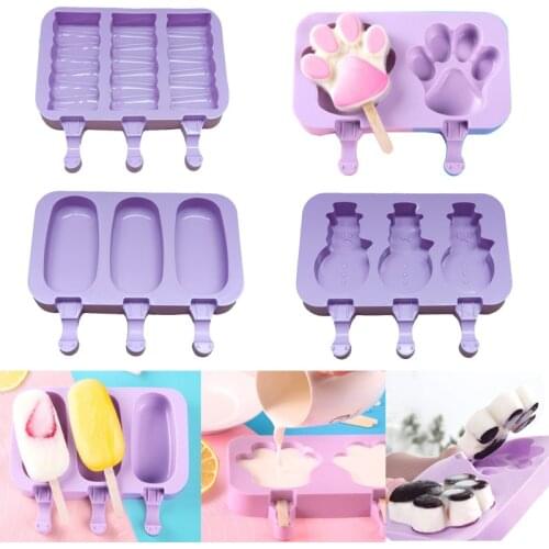 Silicone Ice Cream Mold Animal Shape Jelly Ice Hockey Machine DIY Food Supplement Tool Popsicle Stick Summer hot Sale