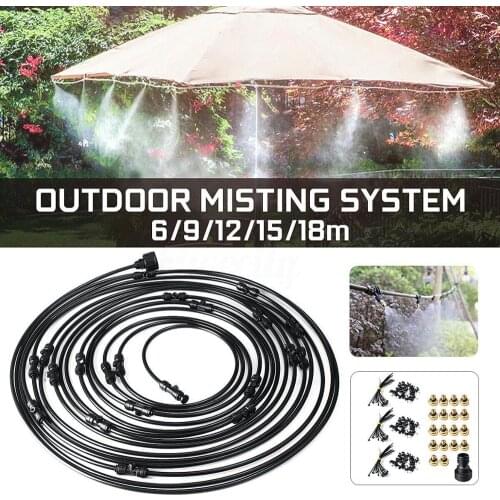 New Misting Cooling System For Outdoor Water Sprinkler Garden Greenhouse Kit Hose IrrigationMister Line System DropShip