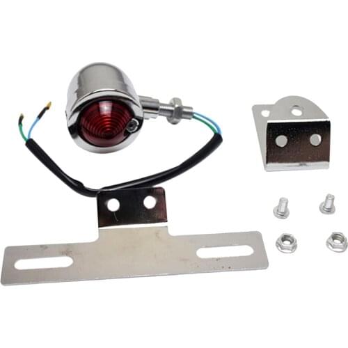Braking Tail Light W/ Bracket Clamp For Scooter Motorcross Racing Retrofit