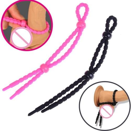 Delay Ejaculation Cockring Men Lasting Erect Party Body Jewelry Toy Hot Adjustable Rope Penis Cock Ring Scrotum Sex Product