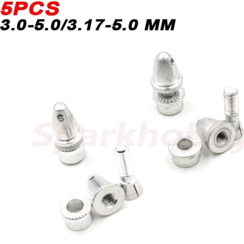 5PCS Brushless Motor Propeller Clip Hole diameter 3.0/3.17MM Output shaft diameter 5.0MM Aluminum Alloy Bullet Paddle Clamp RC