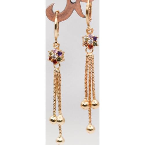 Indian Jewelry Fashion Earrings Women Drop Earrings Gold Star Tassel Dangle Earrings Lady Bohemian Vocation Earrings OBS3934