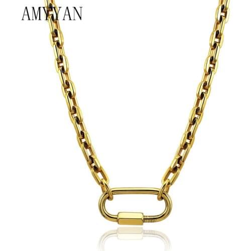 New Chain Necklace Neck Lock Pendant Jewelry For Women Choker Thin Necklace Vintage Punk Chain Link Statement Jewelry