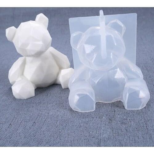 3D Silicone Mold Geometry Stereo Mirror Bear 3D Unicorn 3D Animal Mold DIY Ornament Craft Epoxy Mold Cake Decoration Tools