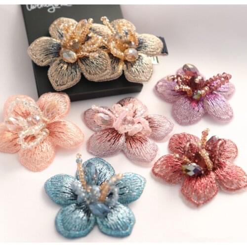 3D Rhinestone Beaded Heart Shaped Patch for Clothing Sewing on Beading Applique Shirt Shoes Bags DIY Decoration Patches