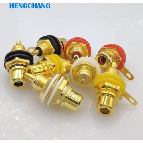 4 Colour Gold Plated RCA socket RCA connector 8pcs/lot